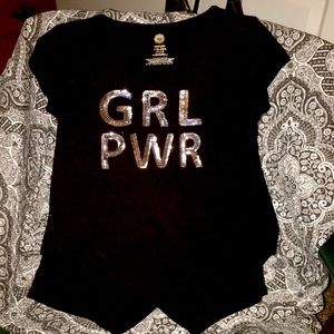 Girls plus size sequin GRL PWR shirt!